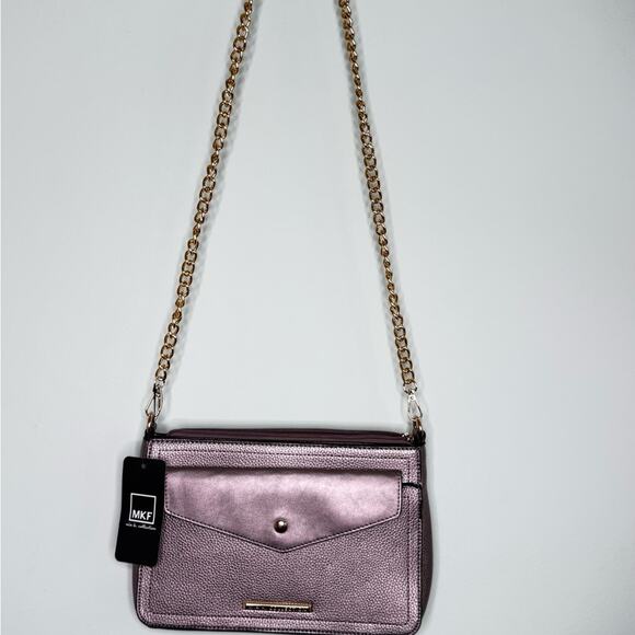 MKF Collection Pewter Crossbody Envelope Clutch Pouch Vegan Leather Crossbody - Picture 14 of 16